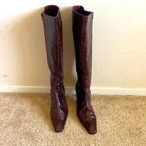 Vintage Halston Heritage crocodile boots